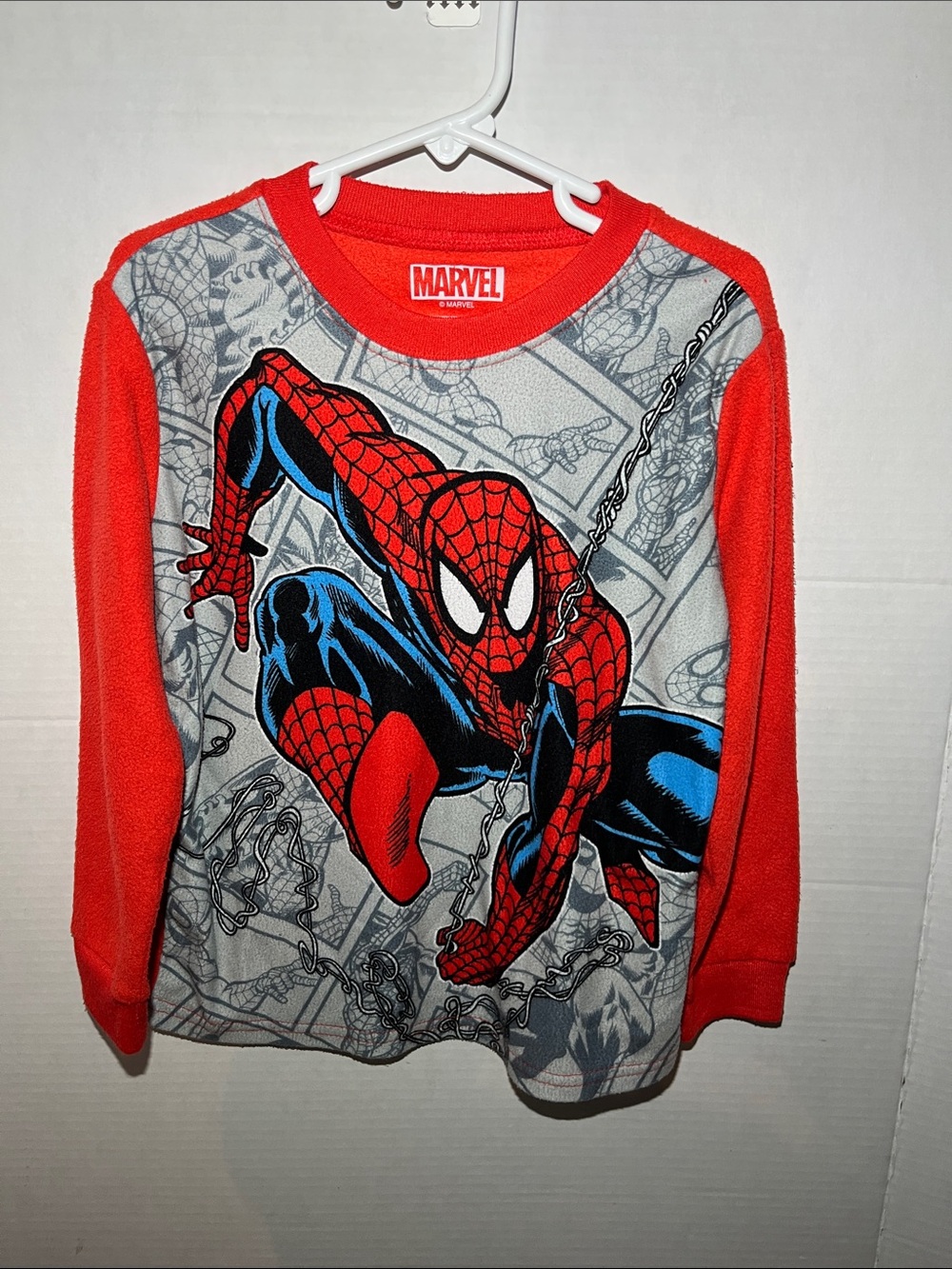 Marvel Spider-Man Red, Blue & Gray Long Sleeve pajama Tee